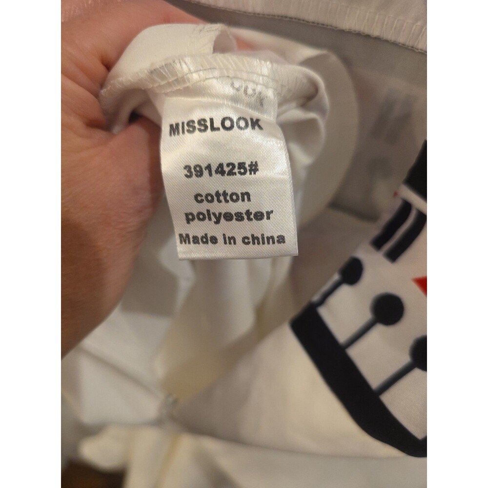 MISSLOOK S Cream Asian-Inspired Retro Mockneck Sleeveless‎ Wide Leg Jumpsuit - Picture 6 of 7